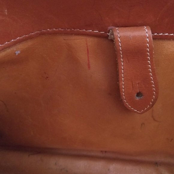 Vintage 80s Dooney & Bourke USA Brown Black Pebbled Leather Shoulder Satchel Bag - Picture 15 of 15